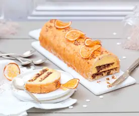 Bûche mandarine-sarrasin