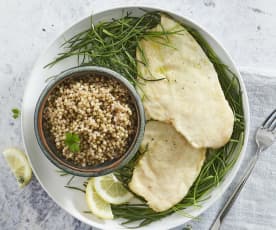 Grano saraceno con pollo e agretti