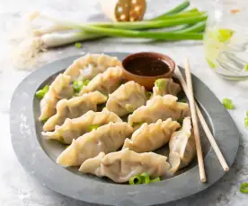 Gyozas vegetarianas de shiitake