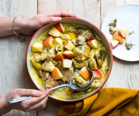 Pintade à la moutarde et aux pommes