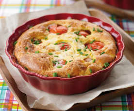 Clafoutis de tomate-cereja