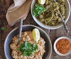 Relleno para tacos de vegetales y pollo