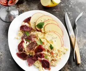 Céleri et pommes aux gésiers de canard