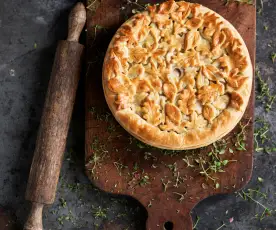 Tarte de frango, cogumelos e sidra