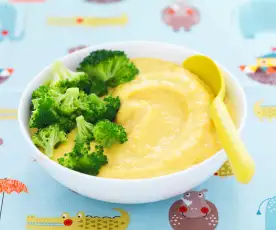 Purée de maïs et bouquets de brocoli - à partir de 12 mois