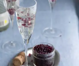 Pérolas de uva com champanhe