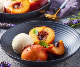 Duraznos con lavanda y miel Al vacío