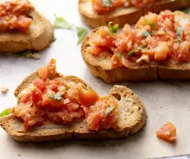 Bruschetta con tomate (sin gluten)