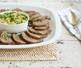 Lomo con mayonesa de chimichurri