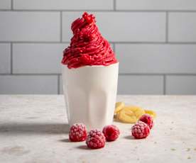 Banana and raspberry soft serve