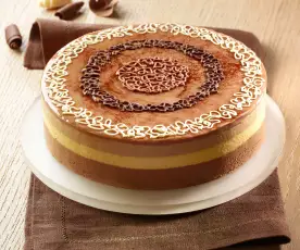 Torta bavarese ai tre cioccolati di Luca Montersino