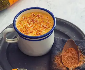 Cioccolata calda zucca e crème brûlée