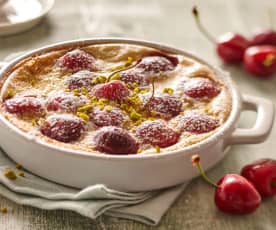 Clafoutis aux cerises amarena et lait d'amande