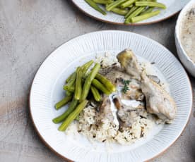 Chicken in Creamy Mushroom Sauce with Wild Rice