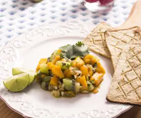 Ceviche de kiwi y mango