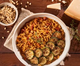 Kamut Risotto with Parmesan Zucchini