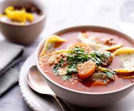 Menù: Zuppa di tortellini; composta di frutta (Bimby Friend)