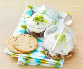 Verrine céréales et mousse kiwi