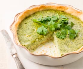 Tarte de peixe e coentros com queijo da Ilha