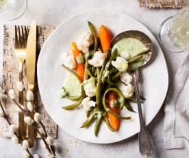 Verduras al vapor con kéfir