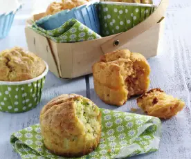 Muffins courgette et muffins saumon