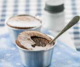 Soufflés de chocolate e laranja