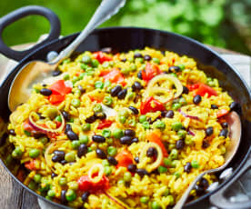 Bunte Gemüsepaella