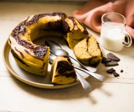 Gâteau marbré potiron-chocolat