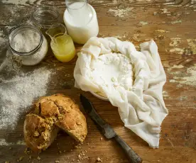 Queijo quark e pão de soro