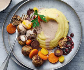 Fleischbällchen mit Kartoffelstock