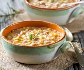 Zuppa d'orzo e fagioli