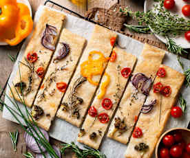 Bunte Focaccia (glutenfrei)
