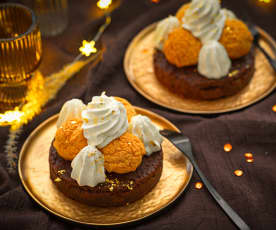 Brownie, choux à la chantilly vanillée