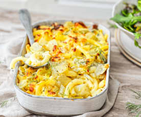 Gratin de macaroni et fenouil