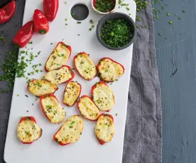 Pimentos recheados com queijo