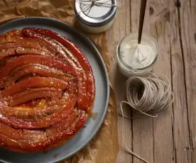 Tarte de banana com crème fraîche