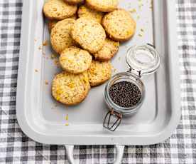 Bolachinhas de laranja com sementes de papoila