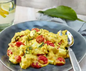 Rahm-Bärlauch-Polenta mit Hähnchen