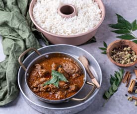 Sri Lankan red beef curry with rice