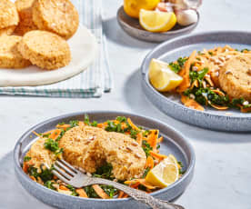 Chickpea Patties with Lemon Kale Salad