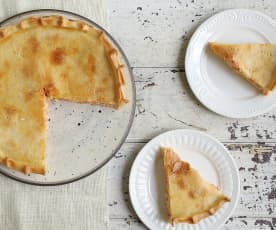 Tarta de jamón, queso y tomate