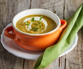 Roasted Cauliflower and Kale Soup