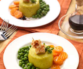 Sformatini di Parmigiano su letto di verdure stufate a vapore con aceto balsamico