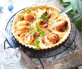 Quiche aux pommes et chèvre frais