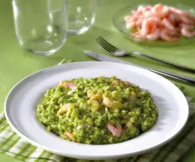 Risotto spinaci e gamberetti