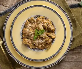 Gnocchi di farro con pesto di melanzane