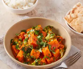 Sweet Potato Curry with Broccoli