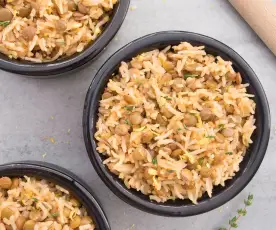 Mercimekli Soğanlı Basmati Pilavı