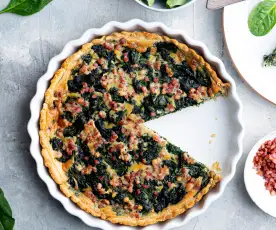 Quiche integral de espinacas y jamón