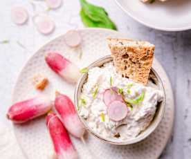 Tartinade de fromage frais et de radis